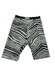 VINTAGE 90’s Zubaz Zebra Print BIKE Shorts Made in USA Size Medium Black White - Picture 1 of 6