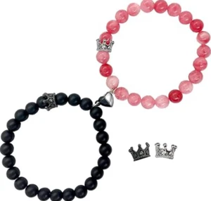 Couples Bracelets King&Queen Crown Heart Matching Bracelets for Couples His a... - Picture 1 of 19