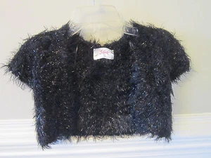 NEW Justice Sweater Girls Size 5 Black Fuzzy Shrug Sweater Limited Too Justice - Picture 1 of 2