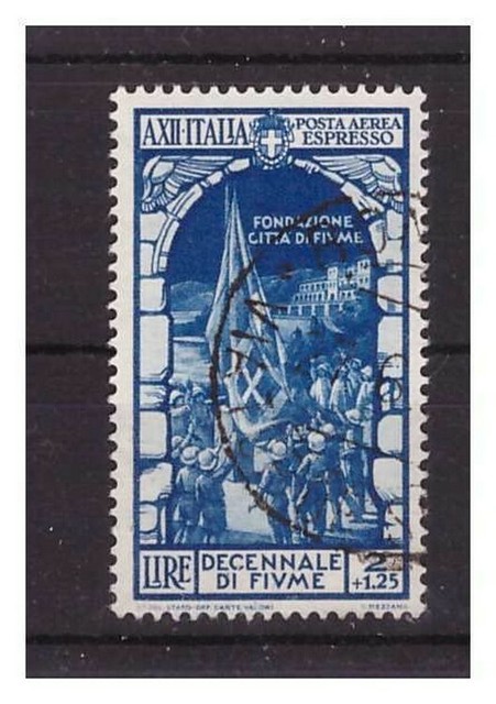 REGNO 1934 - FIUME ESPRESSO AÉREO Lire 2 Usagé