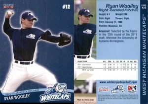 Ryan Woolley 2012 Choice West Michigan Whitecaps #25 RC Card FREE SHIP - Picture 1 of 1