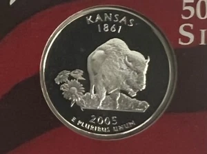 2005 S Kansas Silver Statehood Washington Quarter from US Silver Proof Set - Picture 1 of 2