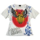 Christian Audigier Ed Hardy Grenade Wing Y2K Tattoo Top, Size Large