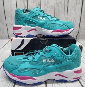 FILA Sneakers Shoes Junior Big Kids Ray Tracer Pool Green Magenta Size 4 NEW - Picture 1 of 6