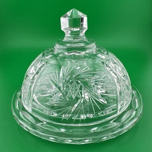 Vintage Two piece Pinwheel Crystal Covered Dish - Picture 1 of 6