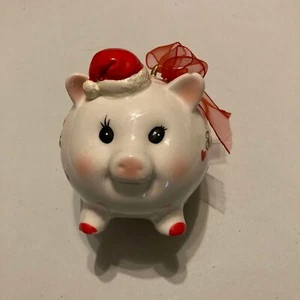 Weihnachtsmann Helfer Keramik bemalt Sparschwein - Bild 1 von 7