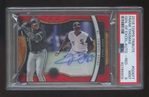POP 1 PSA 9 FRANK THOMAS 2018 TOPPS OMAGGIO AUTOGRAFO RIFRATTORE ROSSO #ED 5/10 HOF - Foto 1 di 1