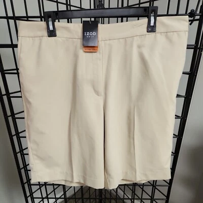 IZOD Golf Womens Shorts xtra dry microfiber beige Pockets Sz 16 $54 - Image 1 of 4