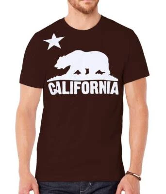 Camiseta negra de manga corta con logotipo de oso de California para hombre Foto 1 de 3