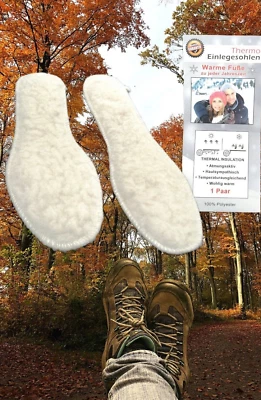 ✅ Thermosohle Einlegesohle Wintersohle Winter Schuh Einlagen Fell 100% Polyester - Bild 1 von 3