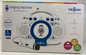 THE SINGING MACHINE TABEOKE PORTABLE BLUETOOTH KARAOKE SYSTEM, WHITE New - Picture 1 of 8