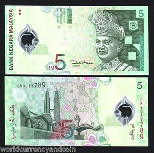 MALAYSIA 5 RINGGIT P-47 2004 x 1 Pcs TALLEST TWIN TOWER POLYMER UNC BANK NOTE - Picture 1 of 5