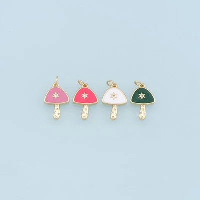 Collar colgante estrella de hongo relleno de oro de 18 quilates para suministros para hacer joyas hágalo usted mismo Foto 1 de 4