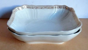 KPM BERLIN NEUOSIER 2 CUENCOS DE VERDURAS ANTIGUOS ROCOCÓ BORDE DORADO DECORACIÓN 15 21x21cm - Imagen 1 de 4