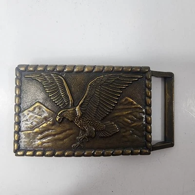Fivela de cinto patriótica vintage American Eagle Purple Mountains Majesty - Imagem 1 de 4