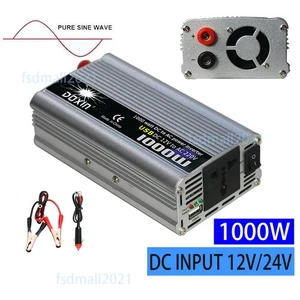 1000W Spannungswandler DC 12V/24V auf AC 230V Wechselrichter Inverter USB Trip - Bild 1 von 15