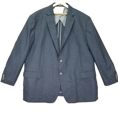 Chaqueta Blazer Abrigo Deportivo Joseph Abboud Lanificio di Pray Lana Hombres 52L Azul Negro Foto 1 de 4