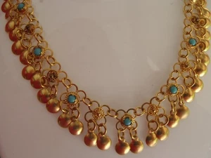 Collana vintage a strati con bavaglino goccia pietra blu - Foto 1 di 6