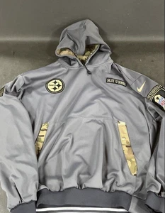 Nike NFL Pittsburgh Steelers Salute To Service Hoodie L Camo/Gray Pullover, EUC - Picture 1 of 7