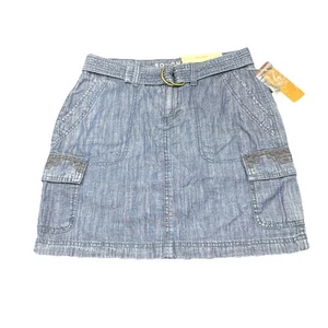 Sonoma Modern Fit Blue Denim Belted Skort Skirt Pockets Sz 4 NEW Casual Vacation - Picture 1 of 13