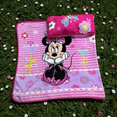 Disney Junior Minnie Siesta Mat Rosa Niño Pequeño Almohada Adjunta Manta de Felpa Suave  Foto 1 de 4