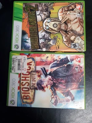 LOT OF 2: Bioshock Infinite + BORDERLANDS 2 (Xbox 360) / COMPLETE WITH MANUAL - Image 1 of 2