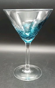 Pier One Imports Türkis Blau Crackle Martini Glas - Bild 1 von 4