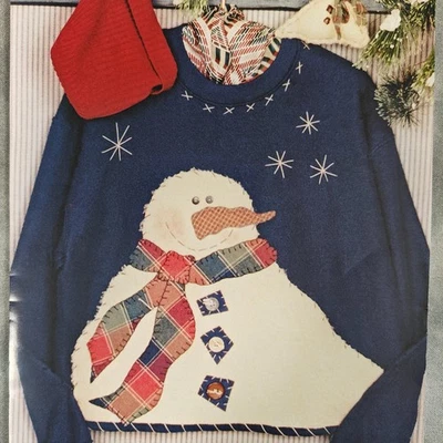 Caught Up In Stitches Snowdrifter Snowman Sweatshirt Applique Pattern KS-218 - Image 1 of 3