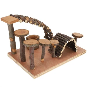 (large Wood Column)Hamster Stairs Pet Step Toy Eco-friendly Reusable - Picture 1 of 12