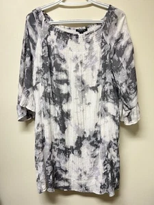Zac And Rachel Shift Dress Women’s 3X Gray Purple Marble 3/4 Sleeve Lined - Picture 1 of 7