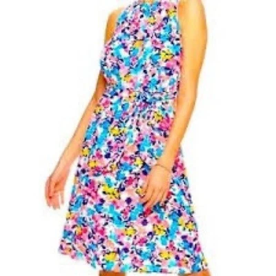 Vestido halter multi floral sin mangas ceñido Juicy Couture para mujer Foto 1 de 4