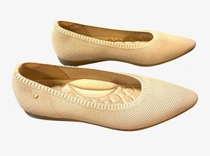 Vivaia Pointed Toe Ballet Flats 39 Slip On Classic Aria Almond Beige Neutral - Picture 1 of 6