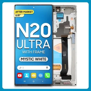 Samsung Note 20 Ultra 5G LCD with Touch + Frame After Market Mystic Whit... - Picture 1 of 2
