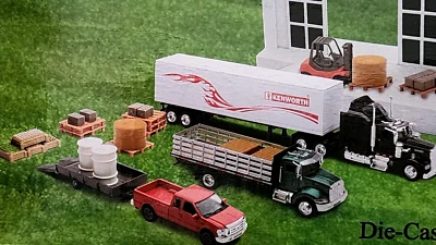 NewRay Kenworth Farm Store Playset – Semi Truck, Pickup, Forklift, Accessories - Image 1 of 4