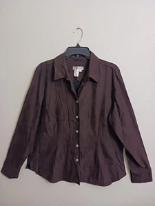 Damenbluse Coldwater Creek Large dunkelbraun Wildlederoptik - Bild 1 von 4