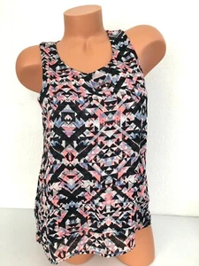 ¡NUEVO! Blusa para el torso sin mangas geométrica cuello redondo multicolor S - Imagen 1 de 2