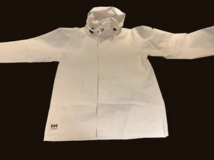Chaqueta de Procesamiento Helly Hansen 70215-M Blanco Polivinilo con Capucha Nueva - Imagen 1 de 6