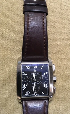 Reloj cronógrafo para hombre Raymond Weil Geneve automático Don Giovanni 4875 correa Brn Foto 1 de 4