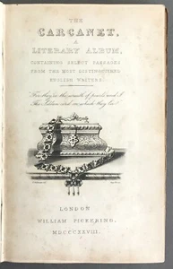 First Edition Sir Nicholas H. Nicolas The Carcanet William Pickering 1828 - Imagen 1 de 10