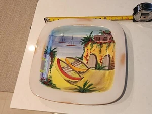 Vietri, La Fenice 15" QUADRATISCHE PLATTE HERGESTELLT IN ITALIEN Küste Strand - Bild 1 von 8