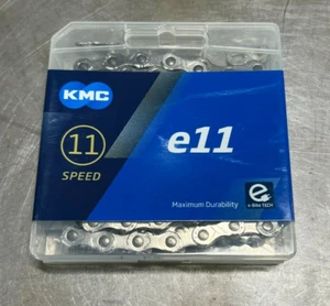 KMC E11 Silver E-Bike Chain 11-Speed 136 Links Gray High Power Electric Bicycle - Picture 1 of 2