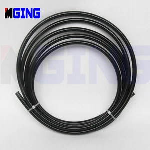 AN3 3AN 1/8" Steel Braided Oil Brake Hose PTFE Teflon Line PU Layer 20FT Black - Picture 1 of 5