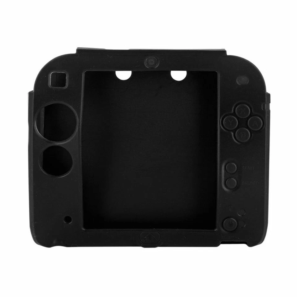 Black Protective Soft Silicone Rubber Gel Skin For Nintendo 2DS Case Cover - Image 1 of 2