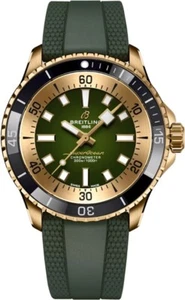 New Breitling Superocean Automatic 42 Green Dial Men's Watch N17375201L1S1 - Picture 1 of 6