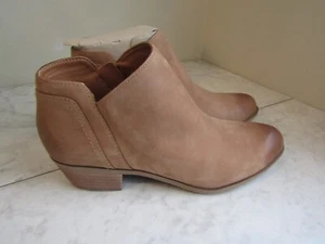 NIB Lucky Brand Barlina Brown Leather Side Zip Slip On Bootie Womens Shoes 8.5 M - Picture 1 of 8