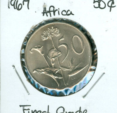 1967 SOUTH AFRICA 50 CENTS TOP GRADE GEM BU      90 CENTS SHIPPING * - Image 1 of 2