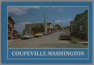 1980s DOWNTOWN MAIN STREET VIEW COUPEVILLE WASHINGTON postcard A8 - Picture 1 of 2
