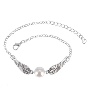 Bracciale Angolo Ali Intagliate A Mano Perla Bianca Colomba Pace per Donna UKSeller - Foto 1 di 11