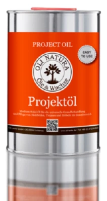 OLI LACKE 1 Liter Oli Projekt Holzöl Natur, Tiefwirkendes Universalöl für Möbel, Treppen