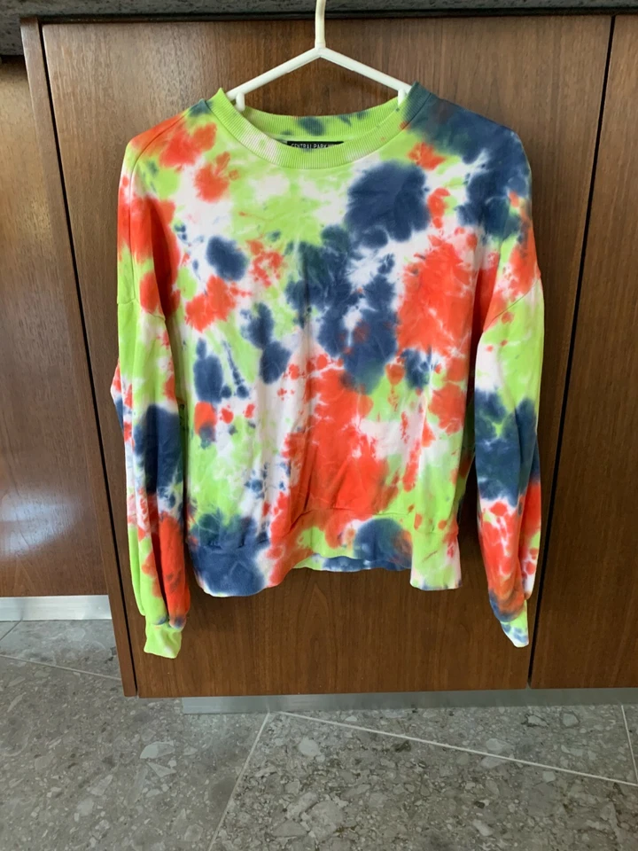 Central Park West Tie Dye Sudadera Manga Larga Sudadera Top Talla Pequeña Foto 1 de 4